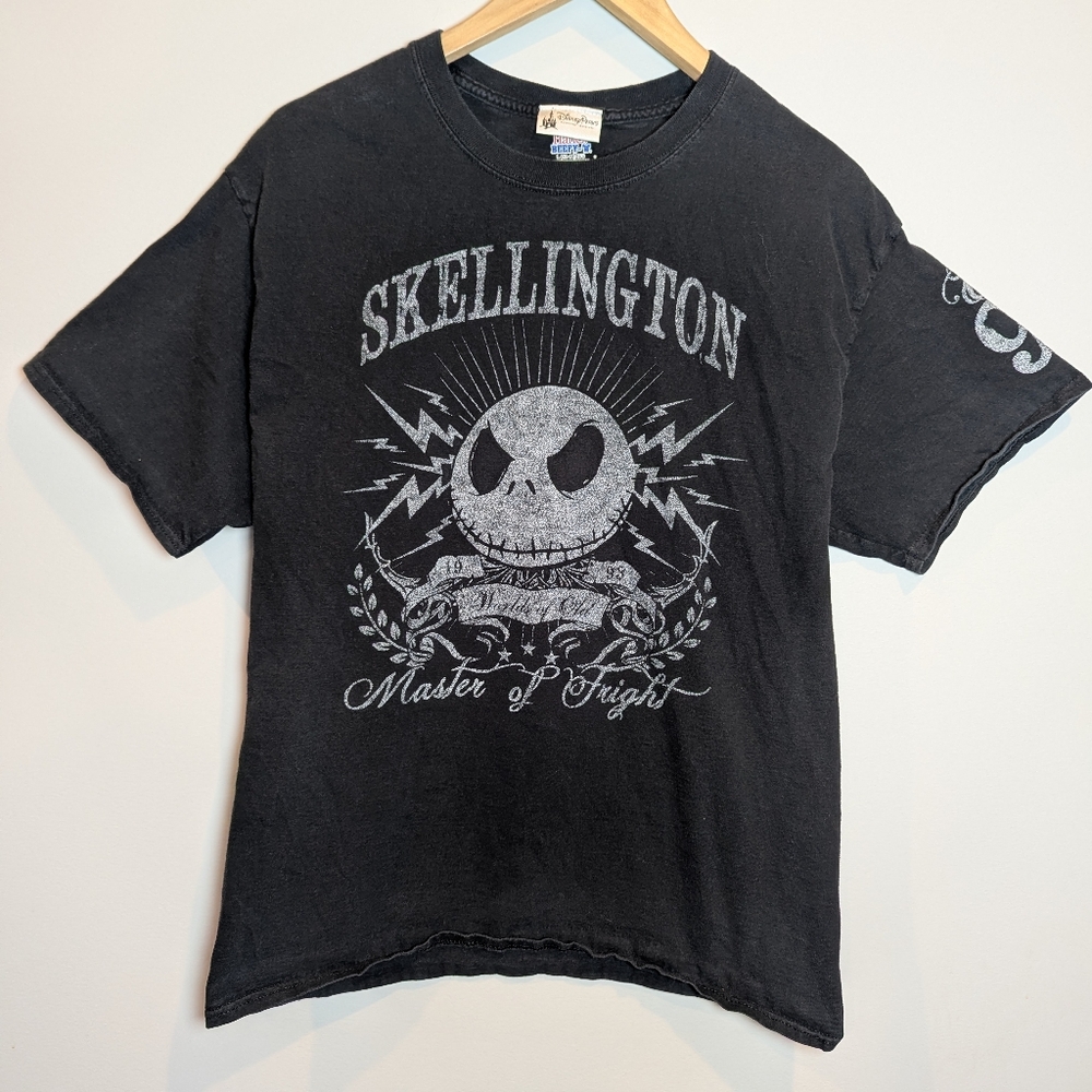 Vintage Disney Men Size L Black Jack Skellington Nightmare Before Christmas Tee